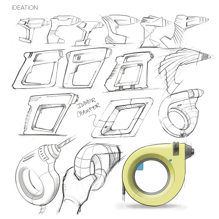 电钻，简化设计，工业设计，工具设计，设计思路，