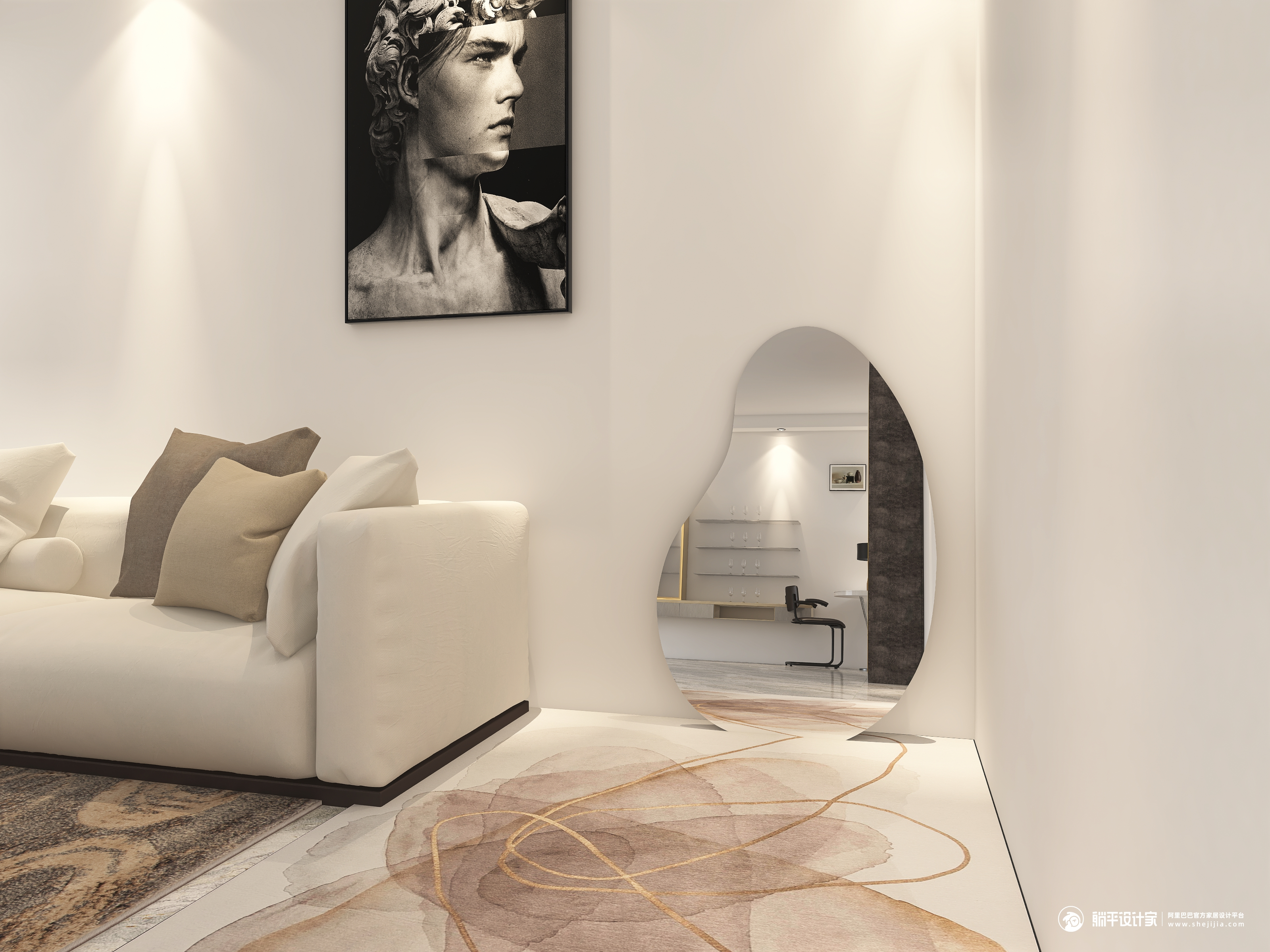 mirror，Full-length mirror，Floor mirror，Whole body mirror，Furniture collocation，