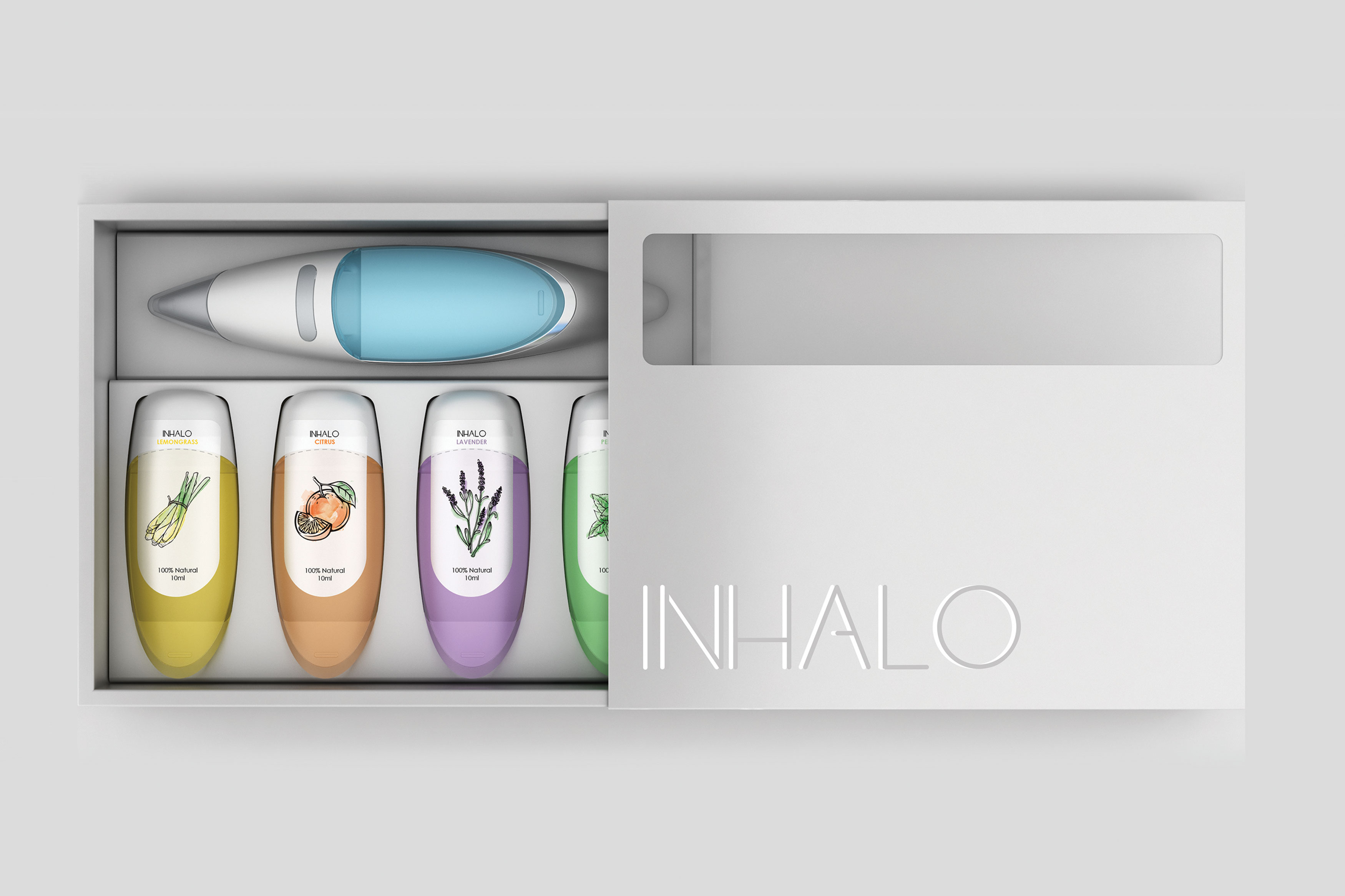 Inhalation，Aromatherapy instrument，Creative design，2020 red dot design concept award，