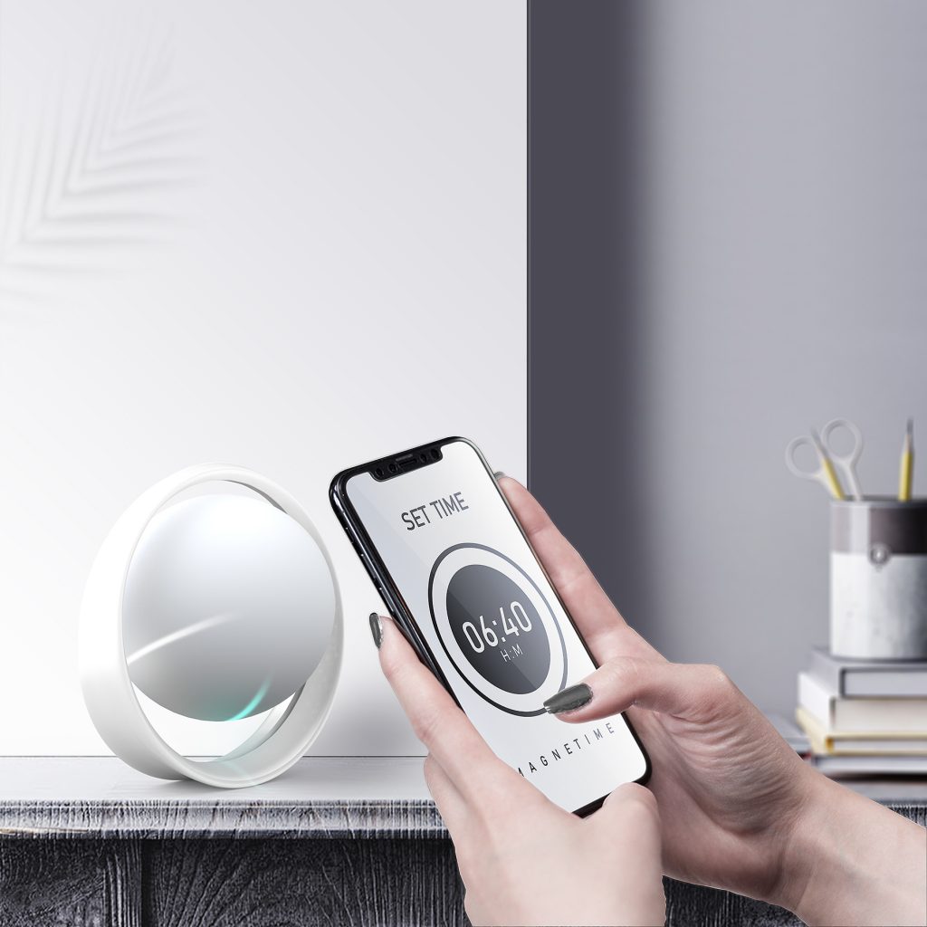 2020 red dot design concept award，Magnetim，app，time，Clock，magnetic force，