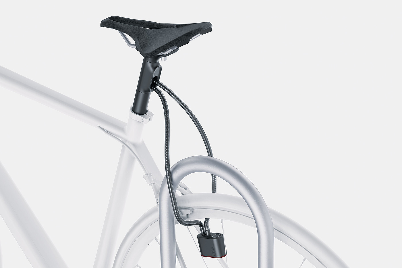 2020 red dot design concept award，Tube Lock，Bicycle lock，Fingerprint unlock，