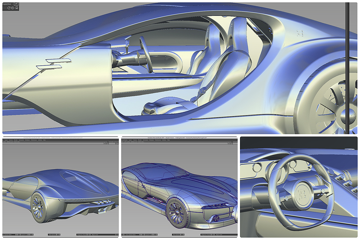 Automobile design，Bugatti automobile，conceptual design，industrial design，Vehicle design，