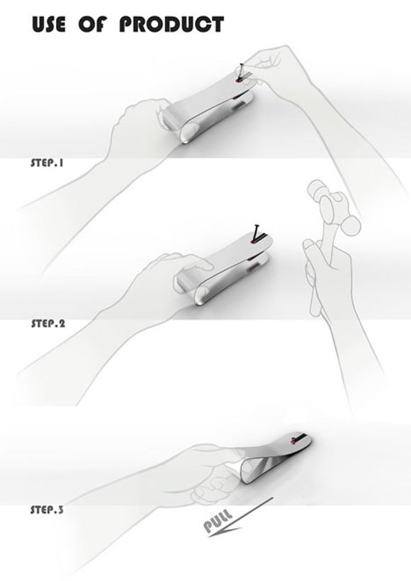 Nail fixing clip，Creative design，industrial design，practical，Gadget design，