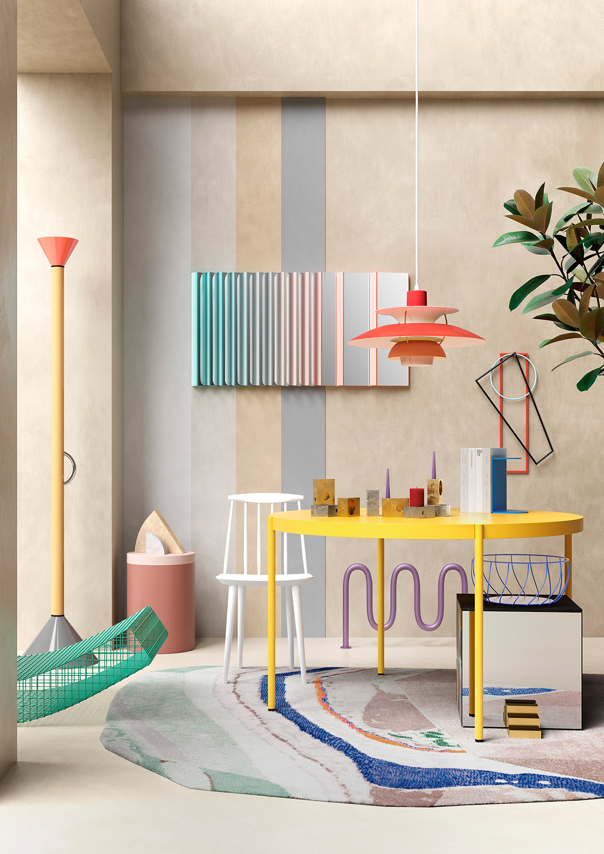 indoor，Table，tea table，color，