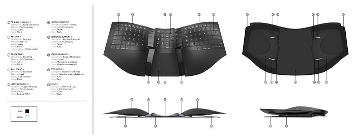 keyboard，Digital product design，industrial design，Relieve strain，Ergonomics，Fluid series design，