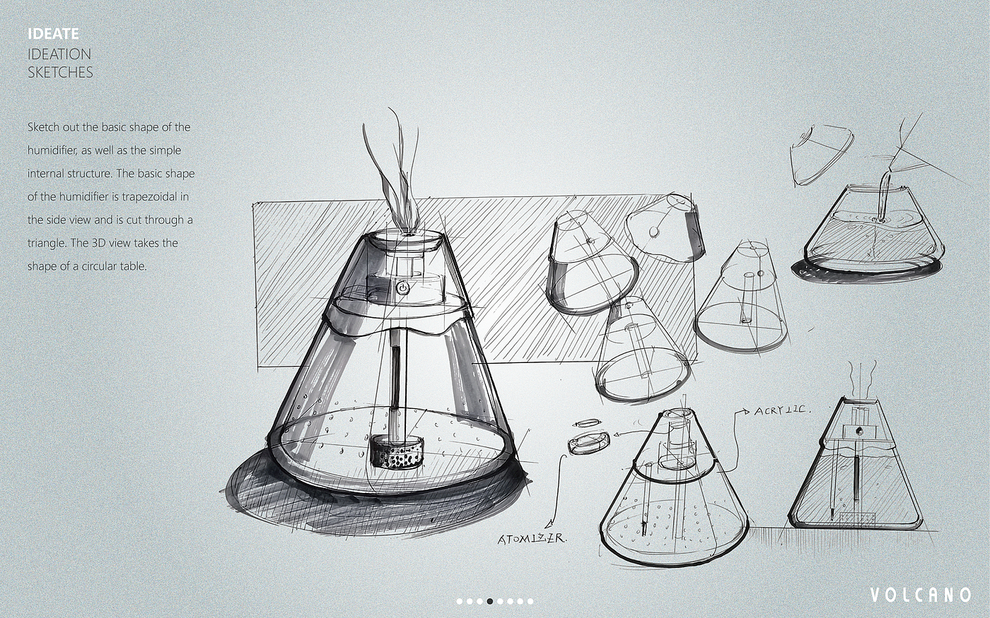 Humidifier，industrial design，Humidifier，Modeling design，volcano，