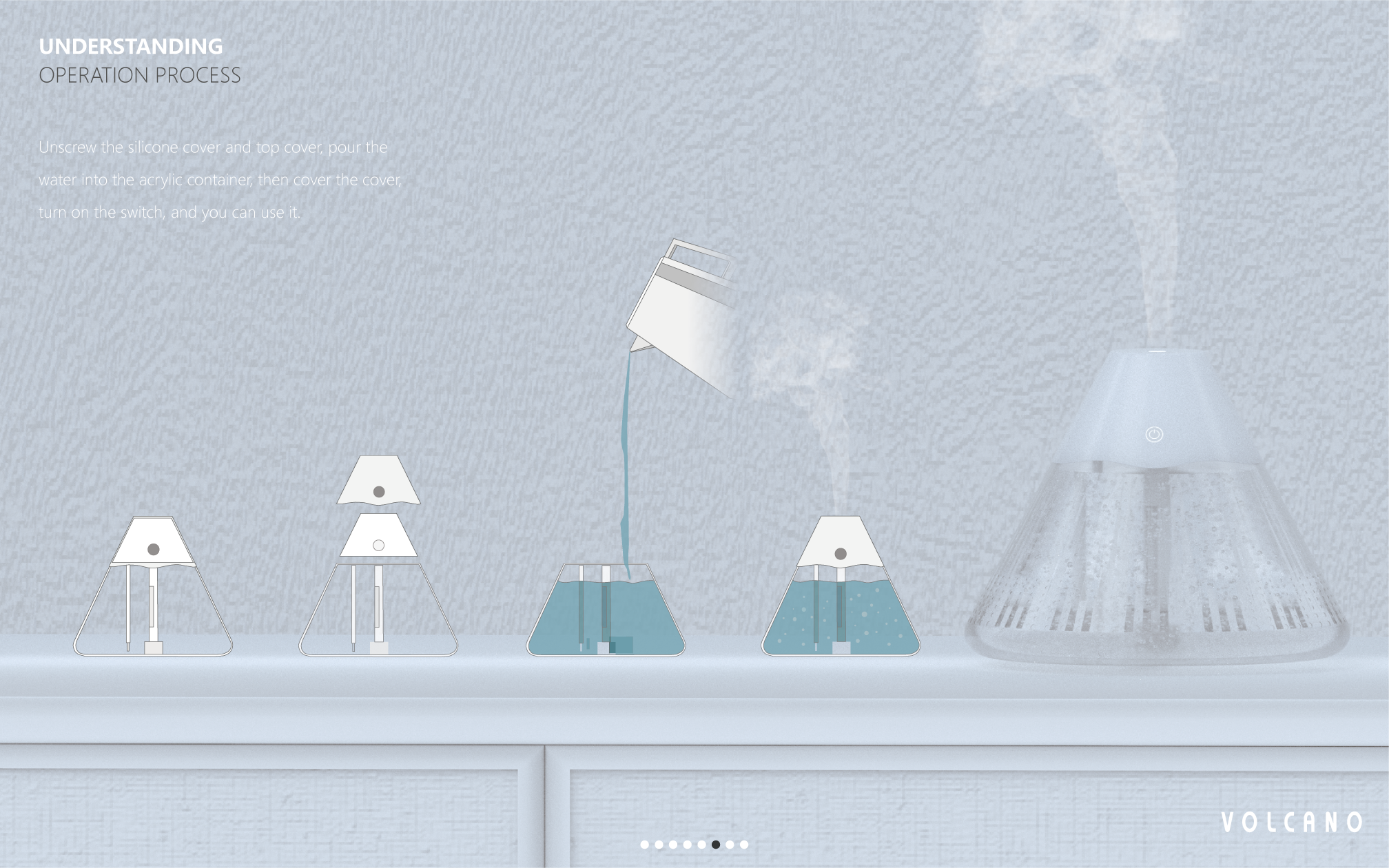 Humidifier，industrial design，Humidifier，Modeling design，volcano，