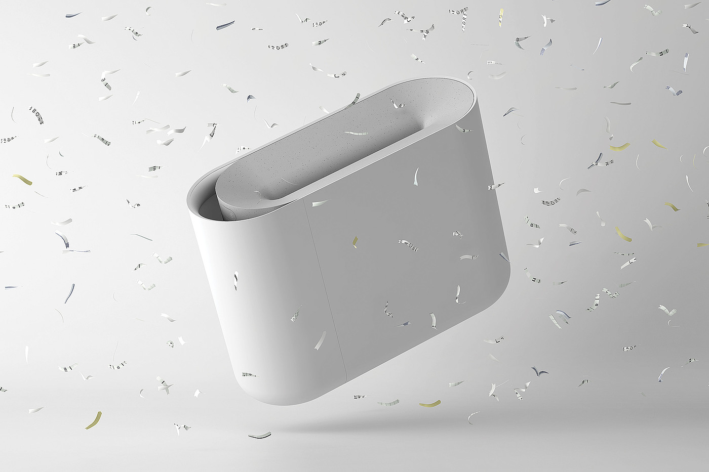 2020 red dot design concept award，shredder，white，Aperture，Paper Shredder，