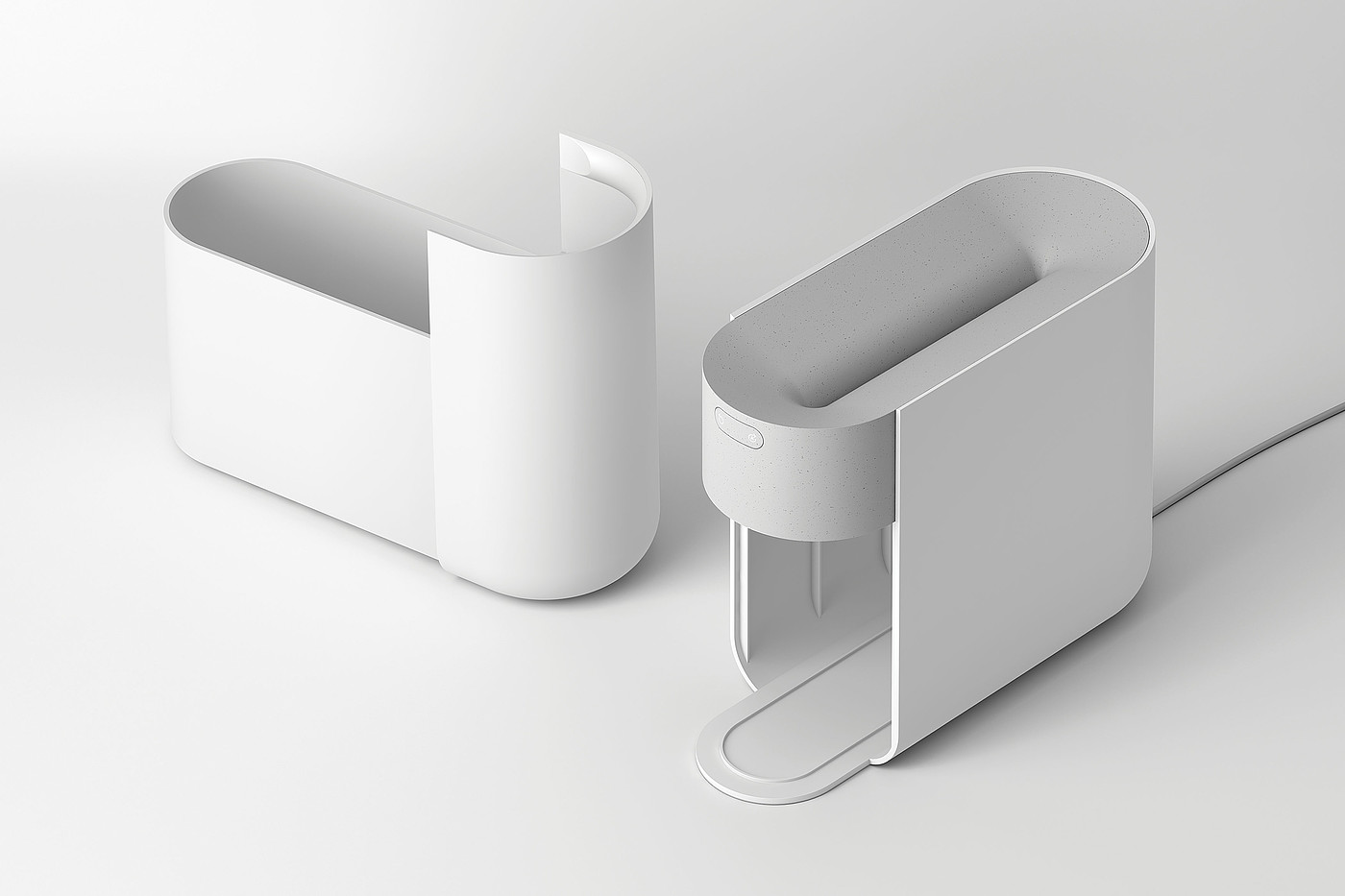 2020 red dot design concept award，shredder，white，Aperture，Paper Shredder，