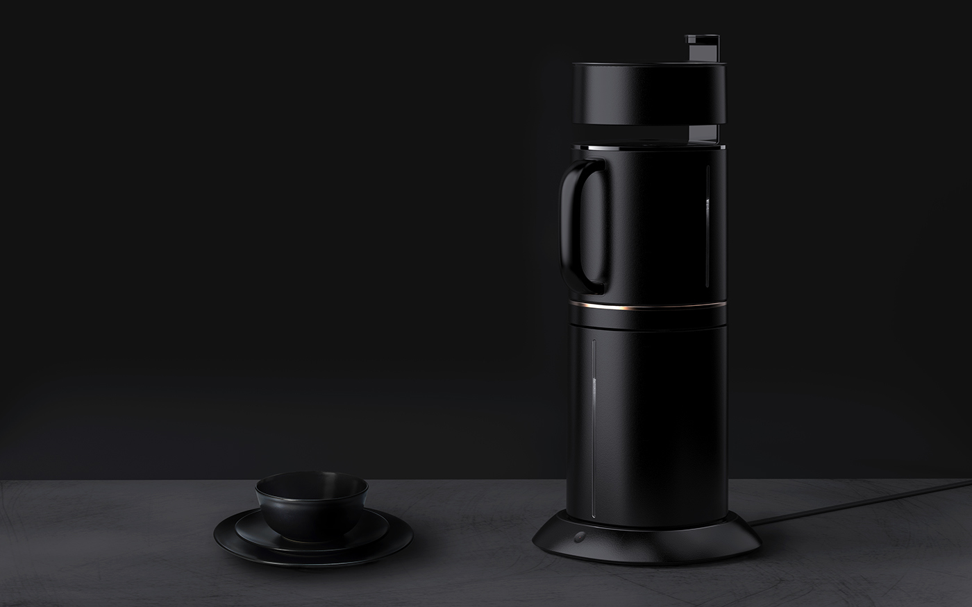 my，Coffee machine，industrial design，Modeling and function，Cool black，