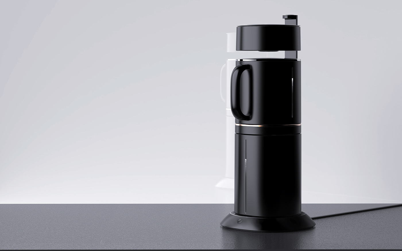 my，Coffee machine，industrial design，Modeling and function，Cool black，