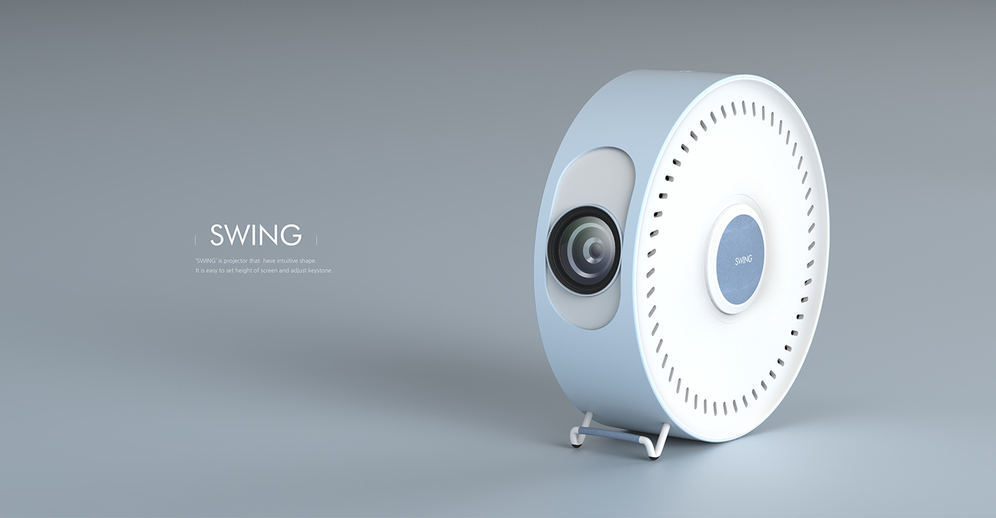 swing，Household HD projector，industrial design，Easy to operate，Household product design，