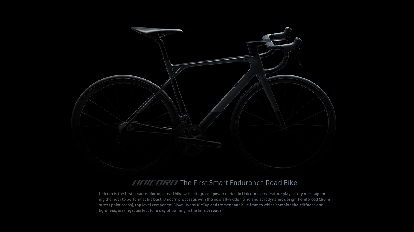 unicorn，Bicycle，Intelligent control system，industrial design，product design，comfortable，integrate，