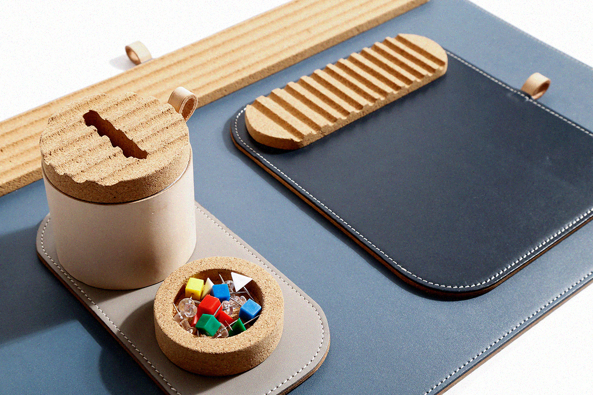Office Supplies，industrial design，cork，Leather utensils，product design，Desktop furnishings，