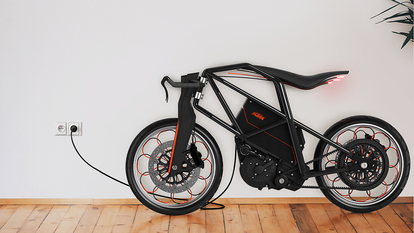 Electric motorcycle，Fashion simplicity，comfortable，ktm-ion，Vehicle design，