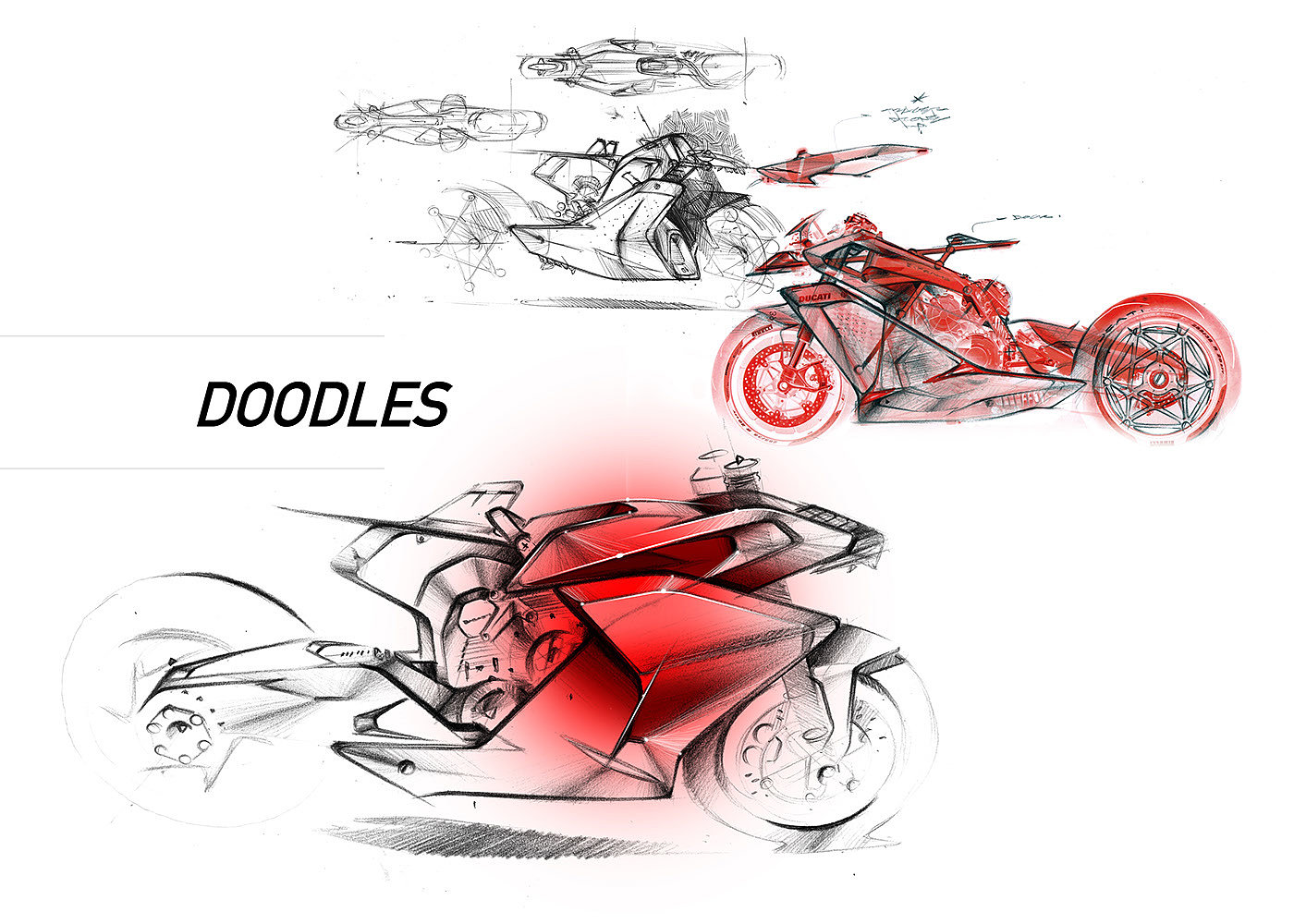 杜卡迪，摩托车，红色，