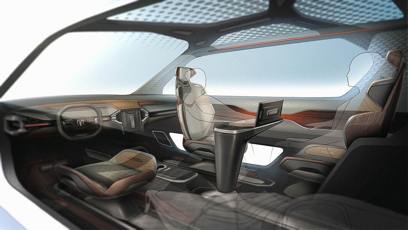 RAM Adapt，Automotive interior design，sketch，