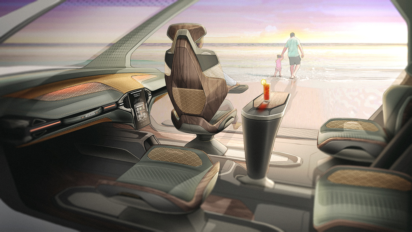 RAM Adapt，Automotive interior design，sketch，