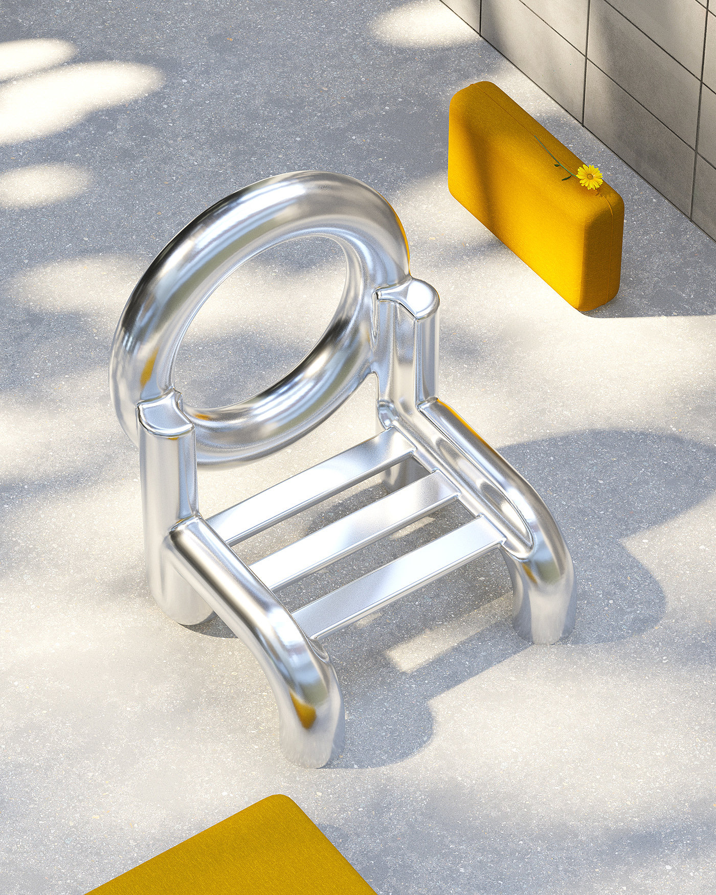 chair，furniture，yellow，Metal，