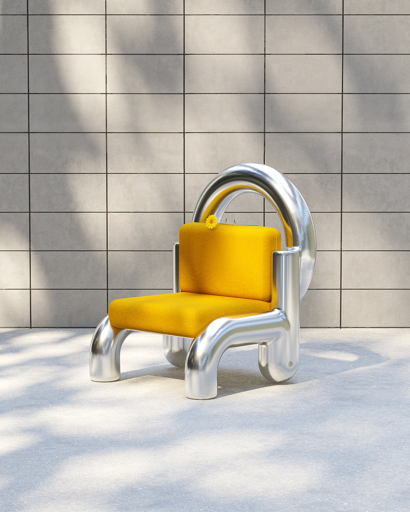 chair，furniture，yellow，Metal，