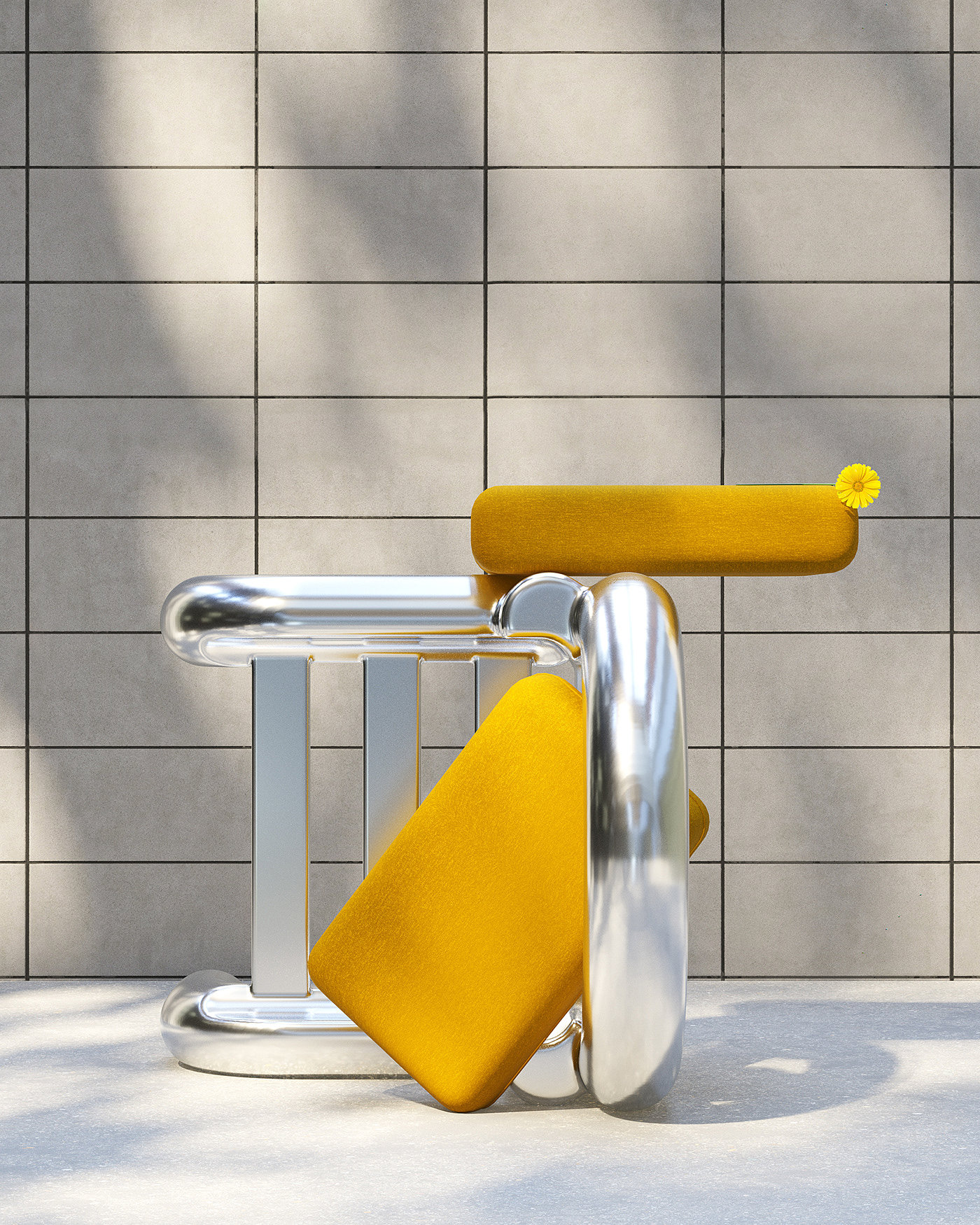 chair，furniture，yellow，Metal，