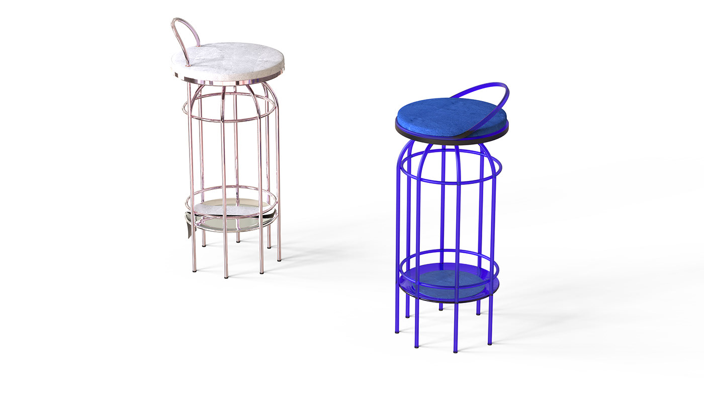 cage，Metal，stool，