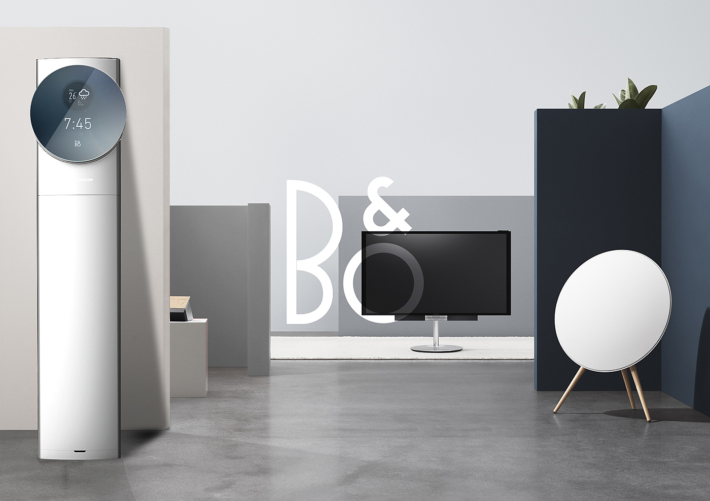 Smart appliances，Circular panel，industrial design，Home appliance design，Intelligent air conditioner，