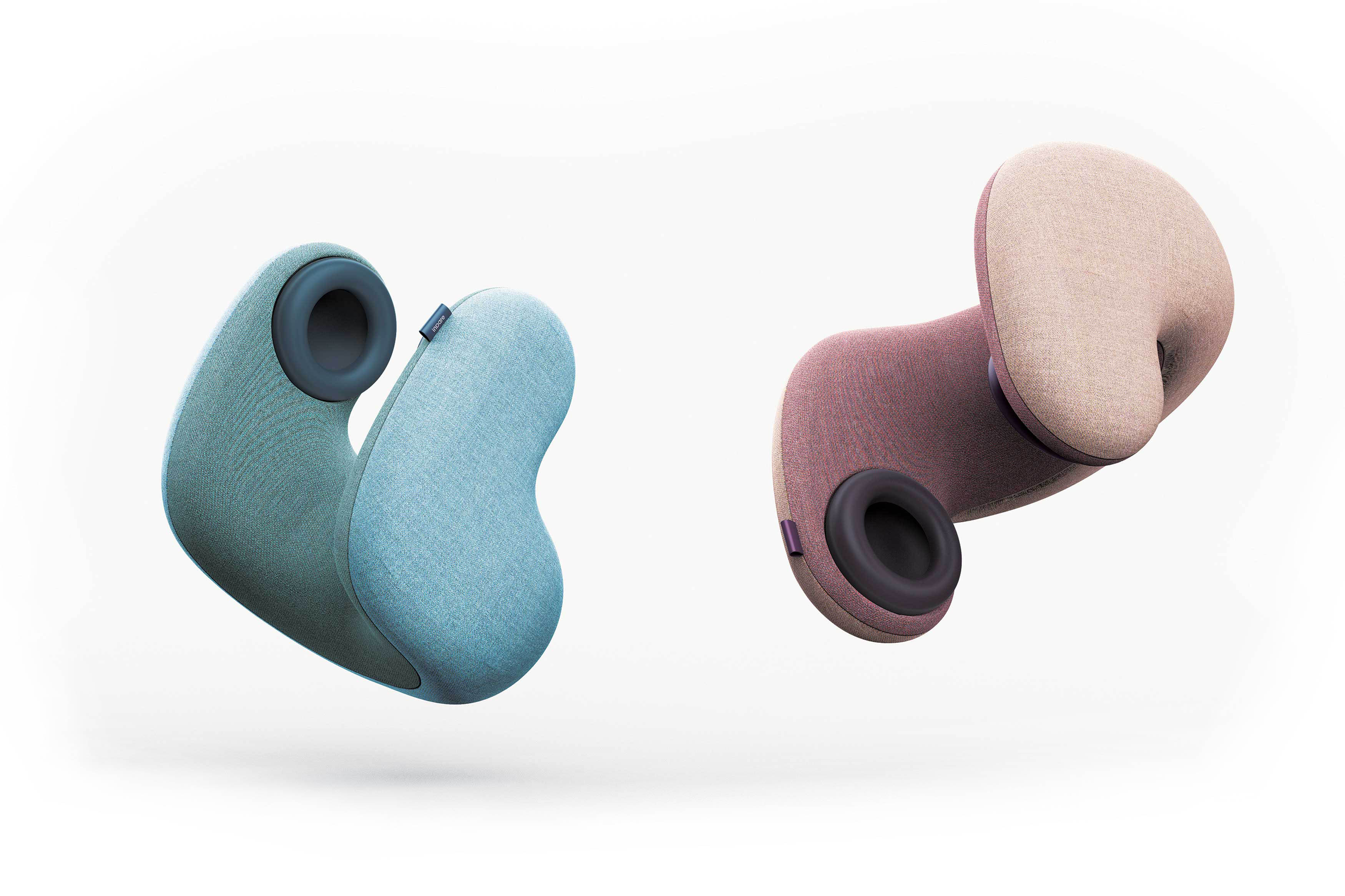 2020 red dot design concept award，De-Noising Pillow，Noise reduction pillow，U-shaped pillow，