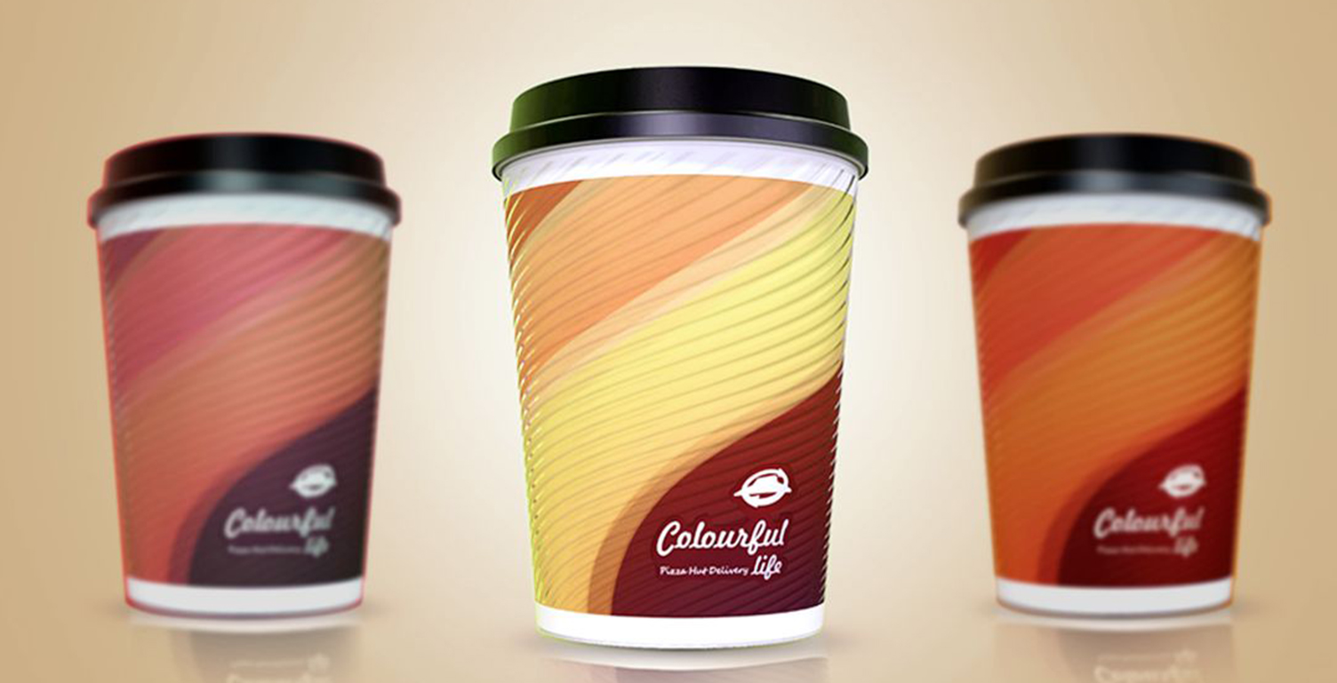 Pizza hut，paper cup，glass，