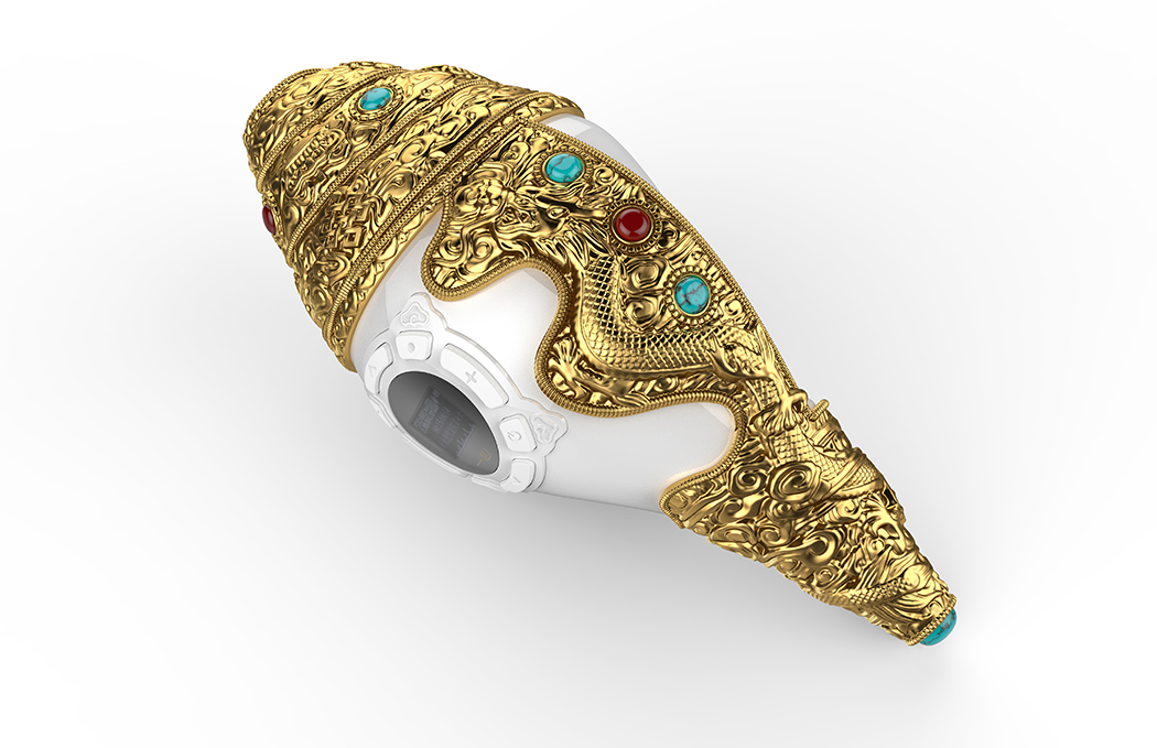 Conch，Buddhist sutra machine，industrial design，product design，Five stone design，