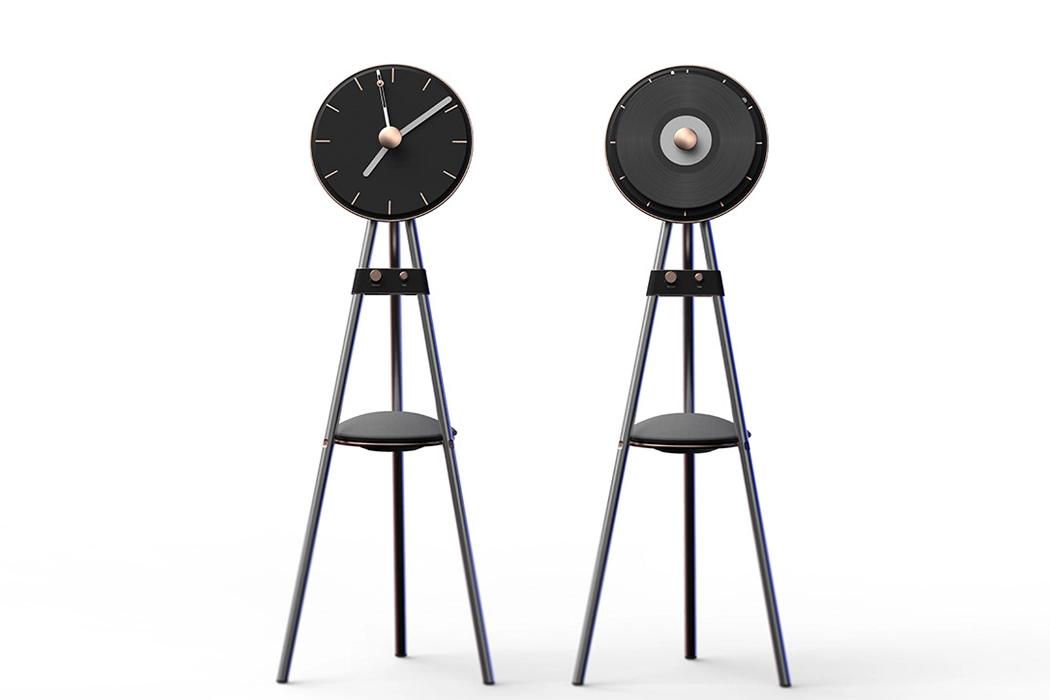 Clock，Record player，Dual function，