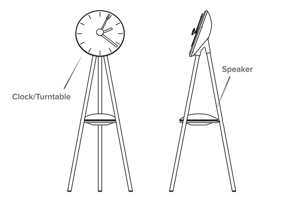 Clock，Record player，Dual function，