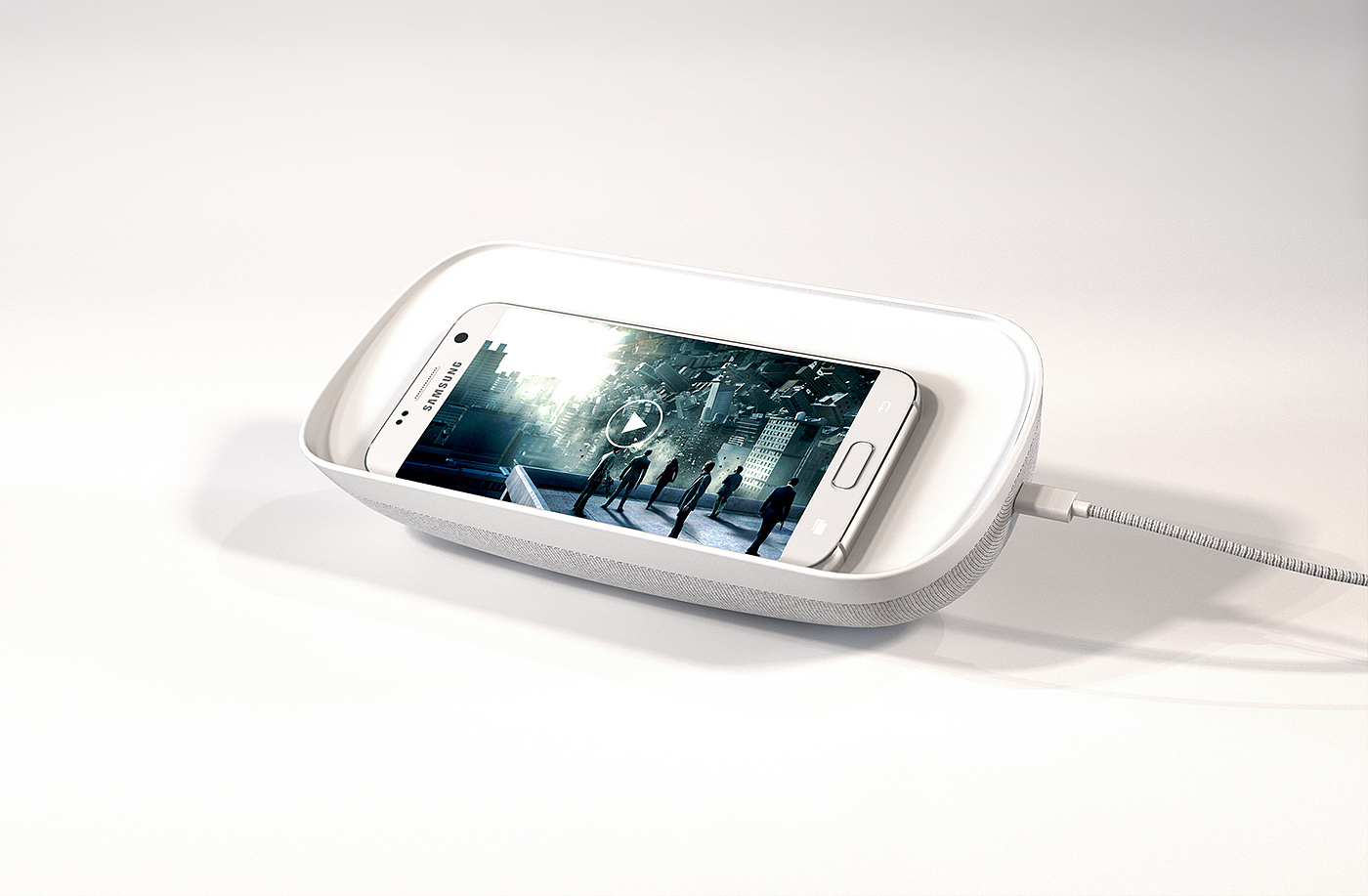 Wireless phone charger ，Bluetooth Speaker ，Set modeling，Digital product Plaza，industrial design，