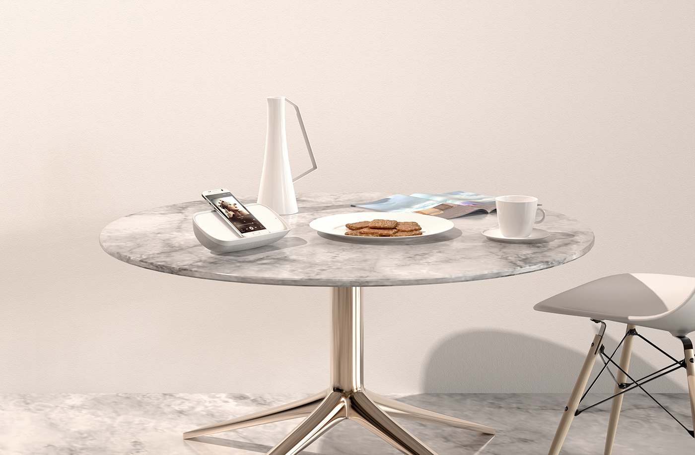 Wireless phone charger ，Bluetooth Speaker ，Set modeling，Digital product Plaza，industrial design，