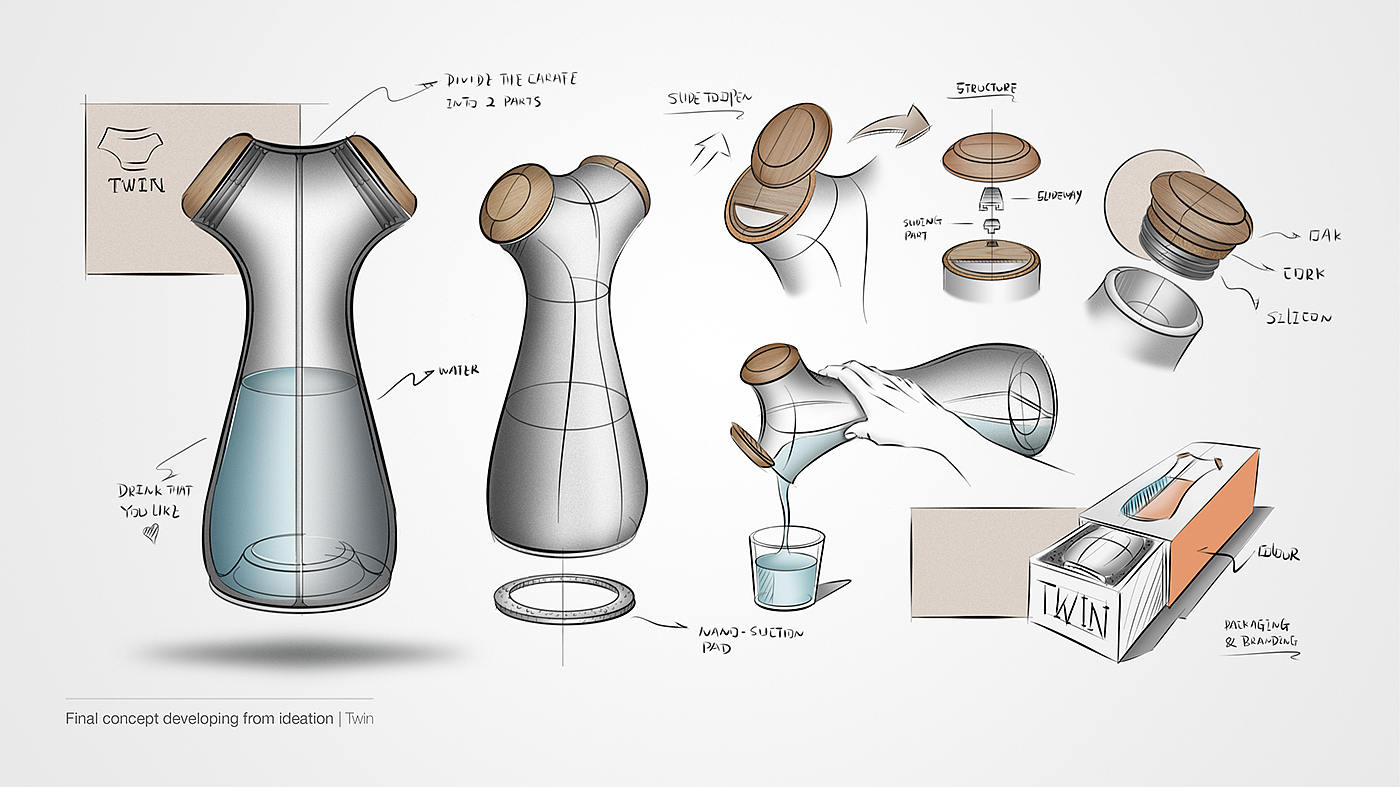 Another birth，Water cup，convenient，Two side function，industrial design，product design，