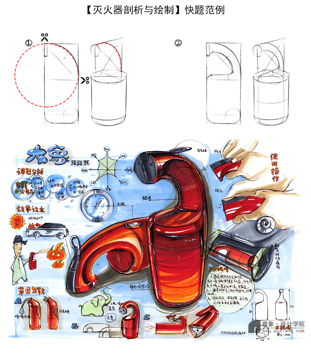 industrial design，product design，Hand drawn industrial design，Hand drawn renderings of industrial design，Mark pen coloring，Hand drawn quick questions for postgraduate entrance examination，Design sketch，