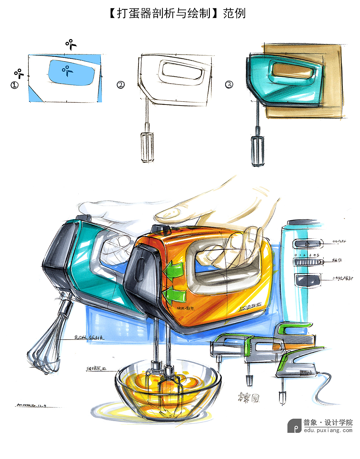 工业设计，产品设计，工业设计手绘，工业设计手绘效果图，马克笔上色，考研快题手绘，设计草图，