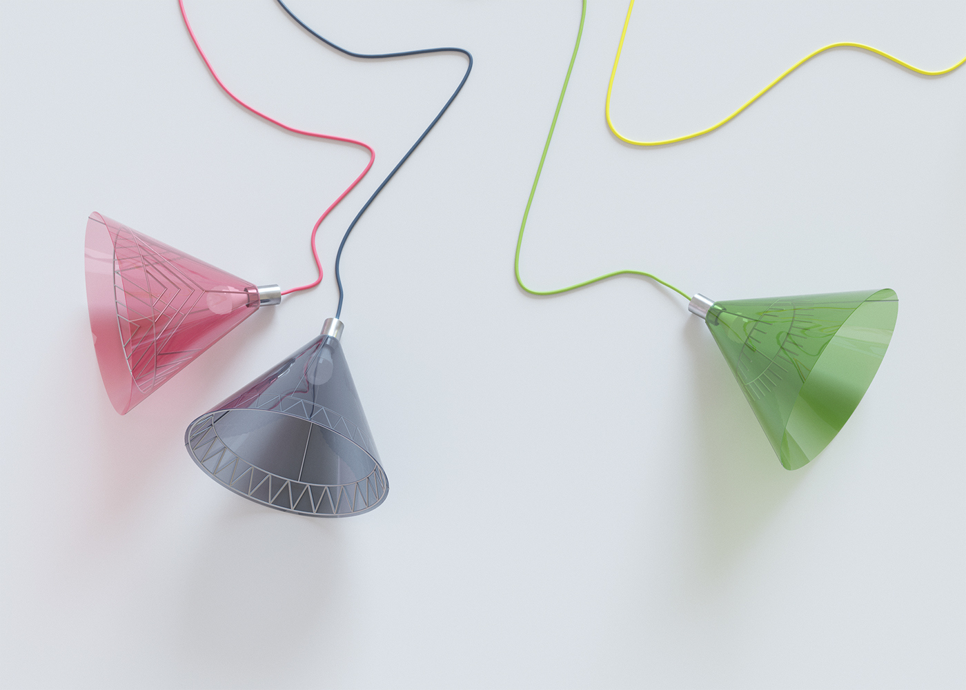 Lamp design，Color lamp，fashion，Metal，organic glass，