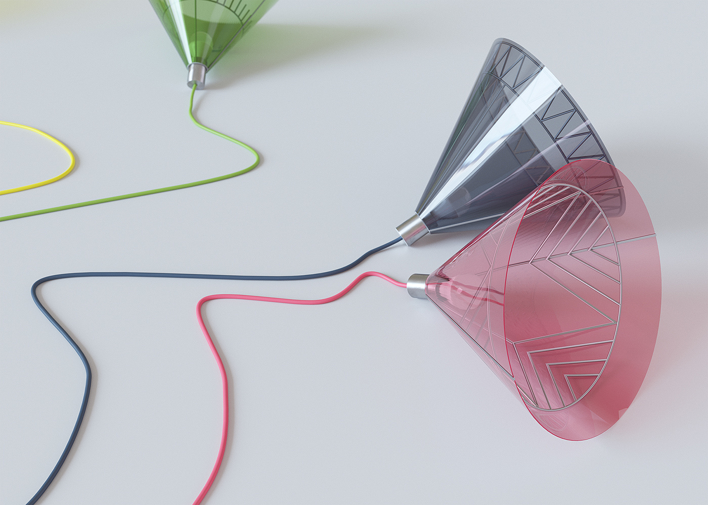 Lamp design，Color lamp，fashion，Metal，organic glass，