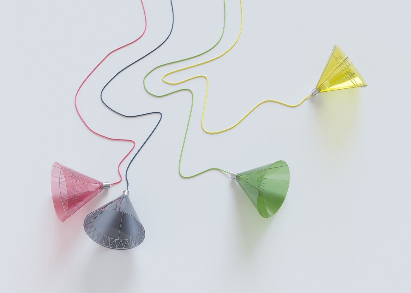 Lamp design，Color lamp，fashion，Metal，organic glass，