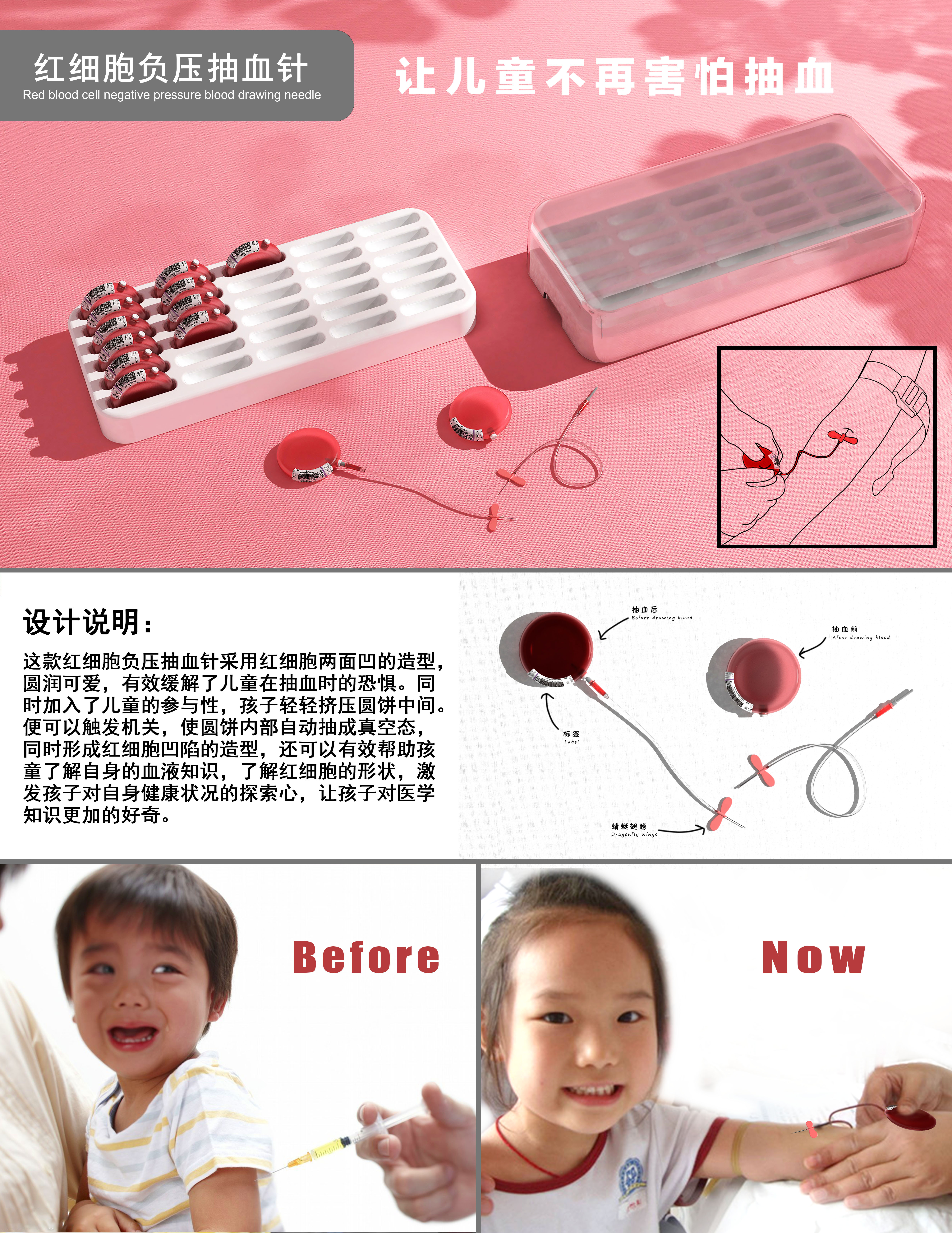 draw blood from the vein，medical care，needle，children，fear，