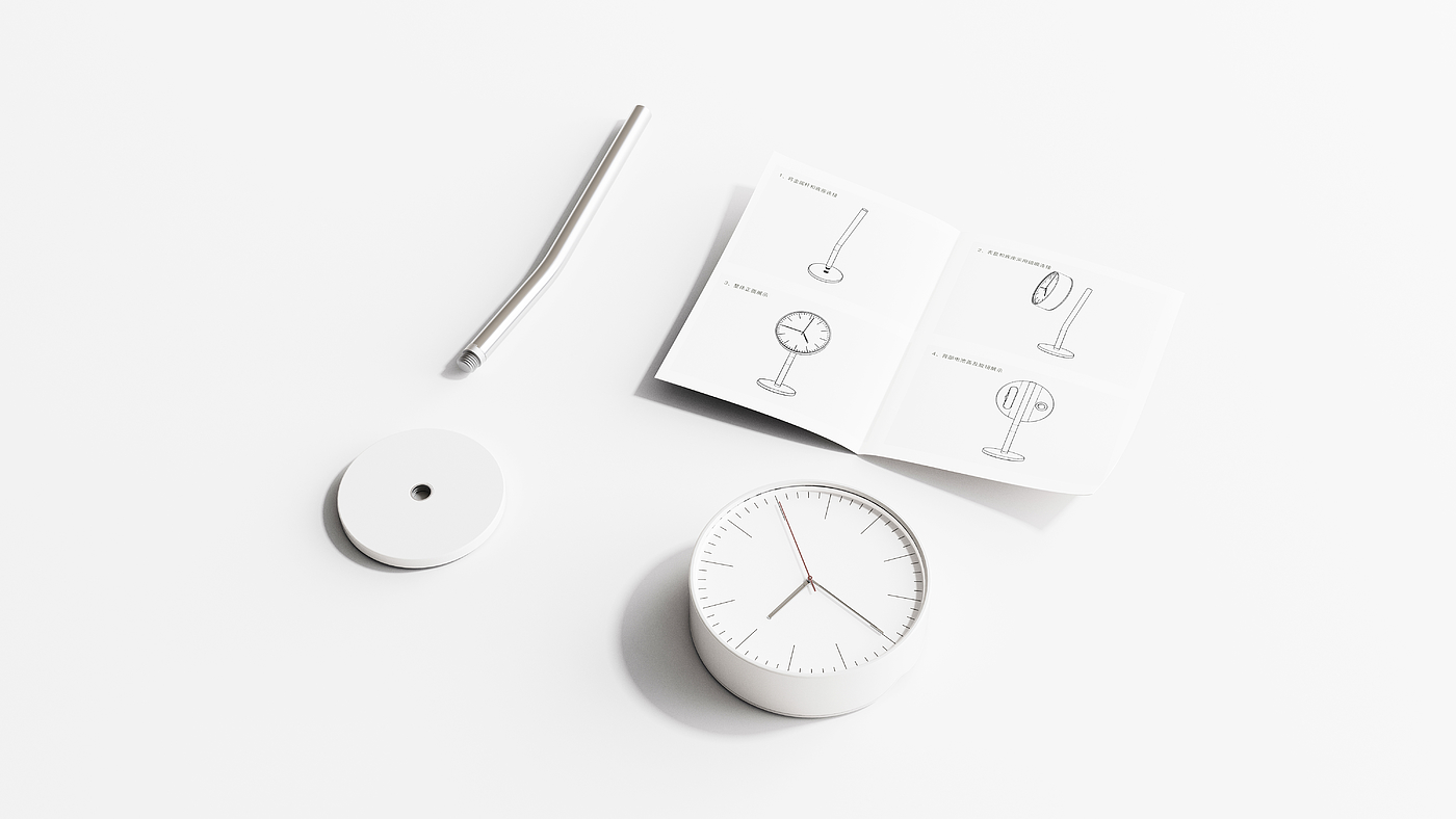 product design，industrial design，sample reels，Keyshot rendering，alarm clock，