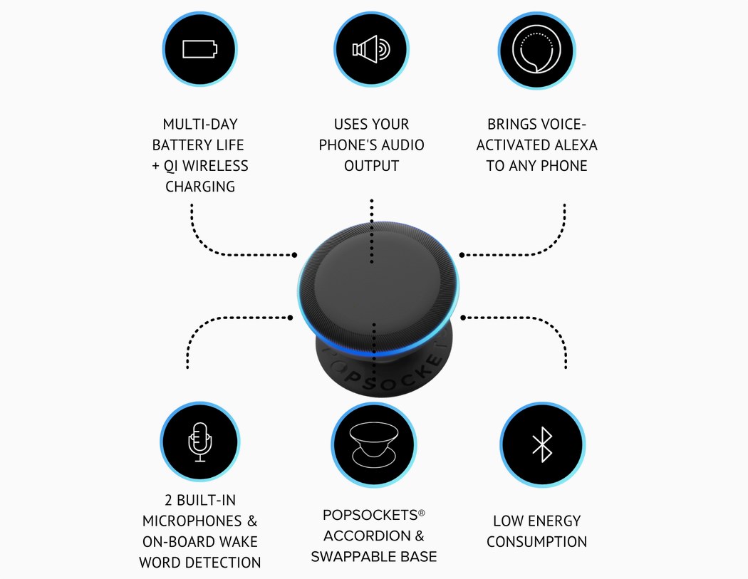 TALKSOCKET，Voice assistant，speaker，player，Mobile phone seat，