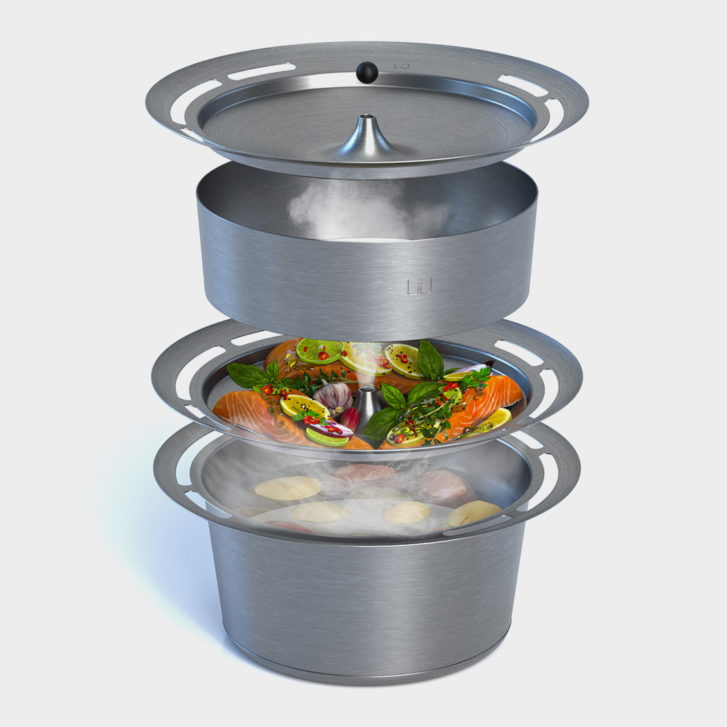 Wulcano suit，cooking，Stackable steamer，