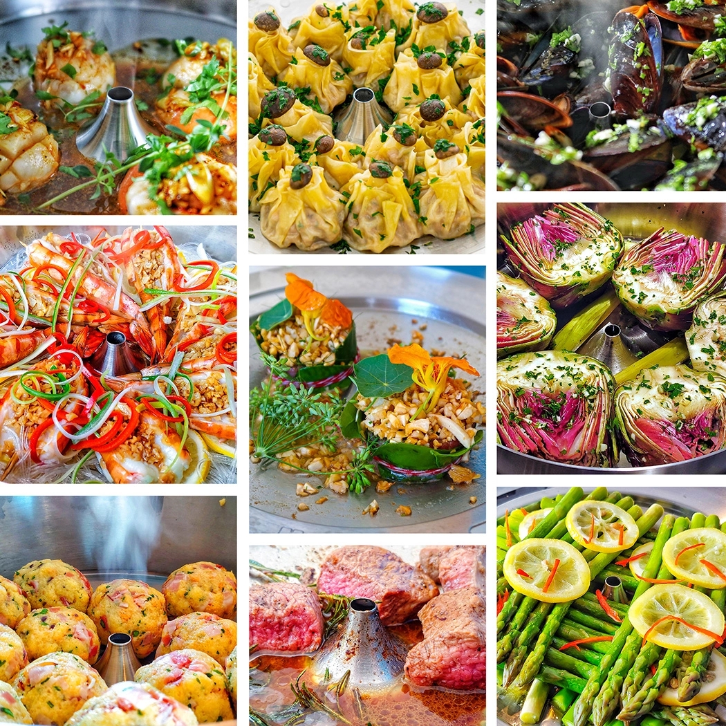 Wulcano suit，cooking，Stackable steamer，