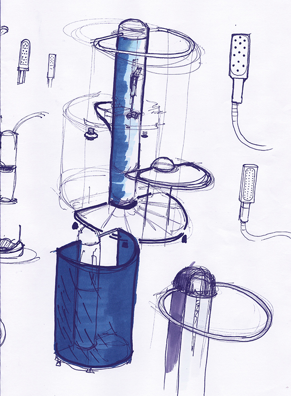 meet an emergency，disaster relief，simple，Bath，industrial design，