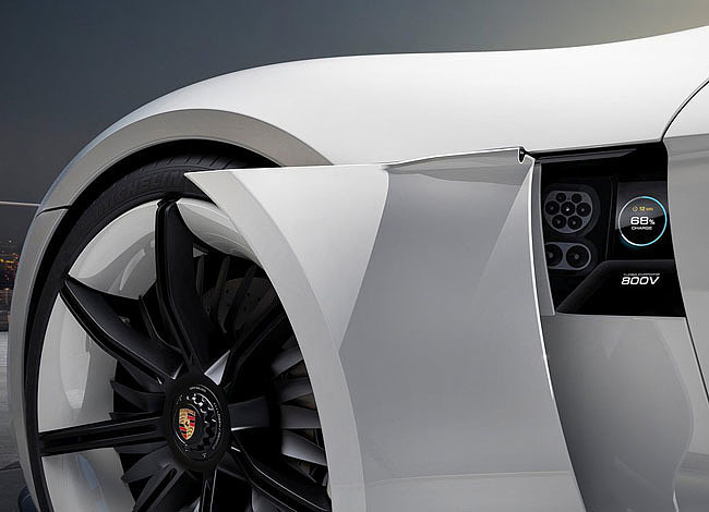 Porsche，mission-e，Electric sports car，conceptual design，Sports car design，