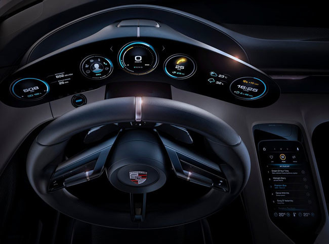 Porsche，mission-e，Electric sports car，conceptual design，Sports car design，