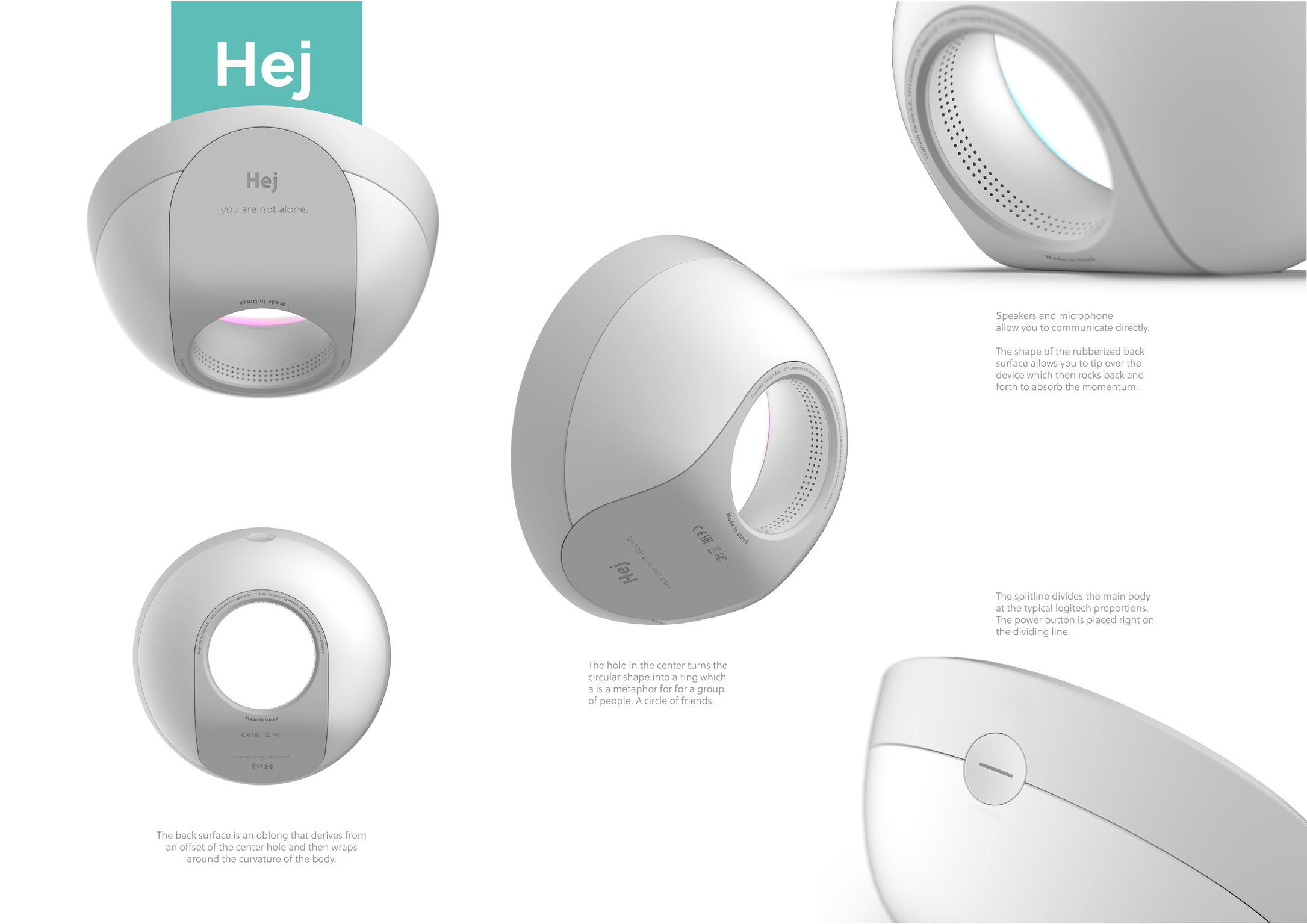 Remote collaboration device，Hej – You're Not Al，Electronics，2020 red dot design concept award，