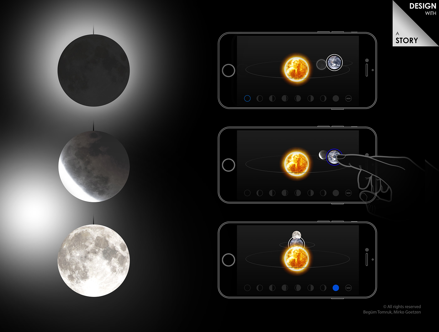 Smart home，Moon light，App control，Lunar phase change，
